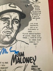 JIM MALONEY Cincinnati Reds SIGNED Autograph Print Photo 11×17 Bob Parker w/ COA