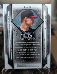 2021 Leaf Metal Draft AJ Smith-Shawver Auto Orange /7 #BA-AJS