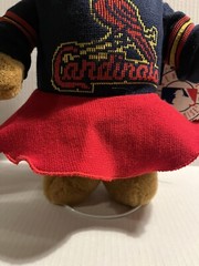 MLB Cardinals Cheer Leader Bear 16” Point 4.0 With Stand Official Merchandise