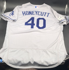 2017 Rick Honeycutt LA Dodgers Post Season Gray Team Issued Majestic Jersey #40