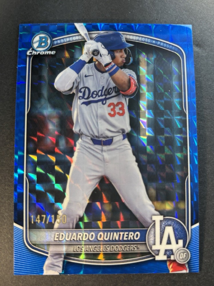 Eduardo Quintero /150 Blue Refractor 2025 Bowman Draft Chrome #BDC-111 Dodgers