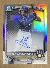 2025 Bowman Chrome 1st Yophery Rodriguez Auto Refractor #088/499 Brewers
