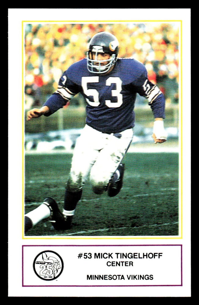 1985 Minnesota Vikings Police #16 Mick Tingelhoff Football Card