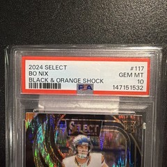 2024 Select Bo Nix Black and Orange Shock Prizm 117 PSA 10 Rookie Graded Broncos