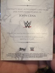 2025 Topps Royalty WWE JOHN CENA Netflix Debut Used Relic Autograph /25 Rare SP