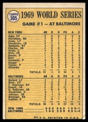1970 Topps #305 World Series Game 1 Buford Belts Leadoff Homer WS VG-VGEX Crease