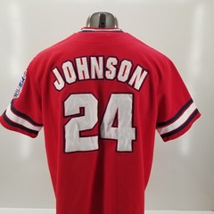 VTG Washington Nationals Nick Johnson Jersey Tru Fan 2000s MLB Stitched Sz L