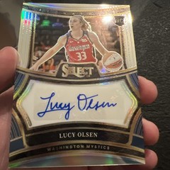 2025 WNBA Select Lucy Olsen Silver Prizim Auto RC Mystics Rookie