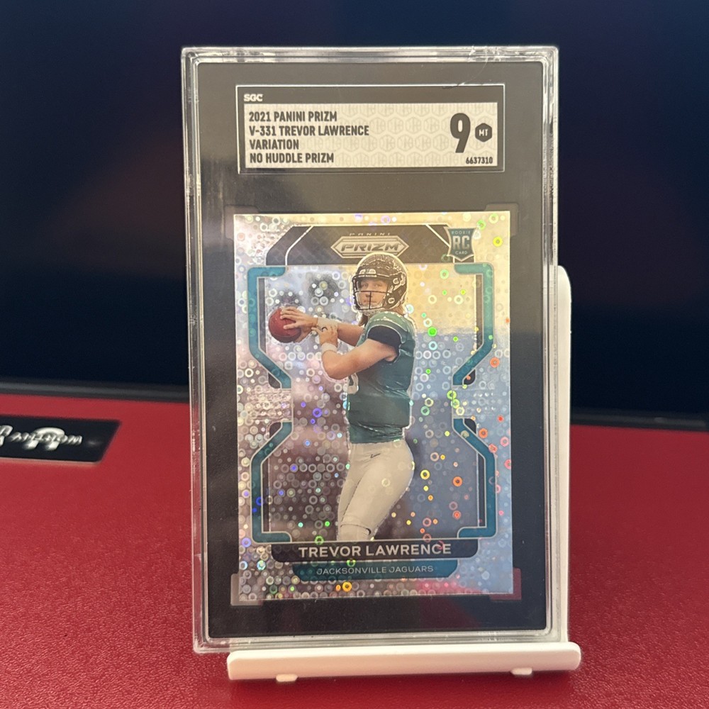 2021 Panini Prizm Variation No Huddle Trevor Lawrence #V-331 SGC 9 Rookie RC