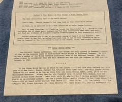 1977 Baseball Commissioner’s Office Press Release World Series Reggie Jackson