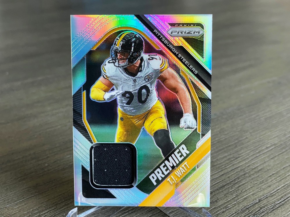 T.J. WATT 2025 PANINI PRIZM 🔥 PREMIER PATCH SILVER HOLO STEELERS pjy-tjw