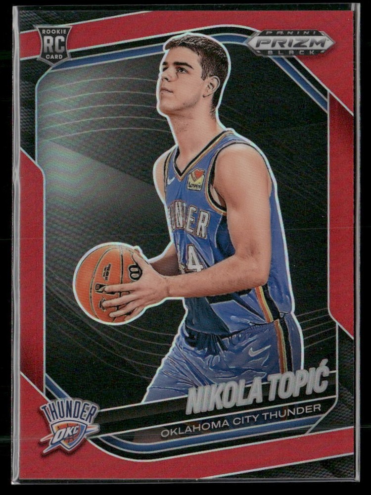 2024-25 Panini Prizm Black #205 Nikola Topic Red Prizms #/299