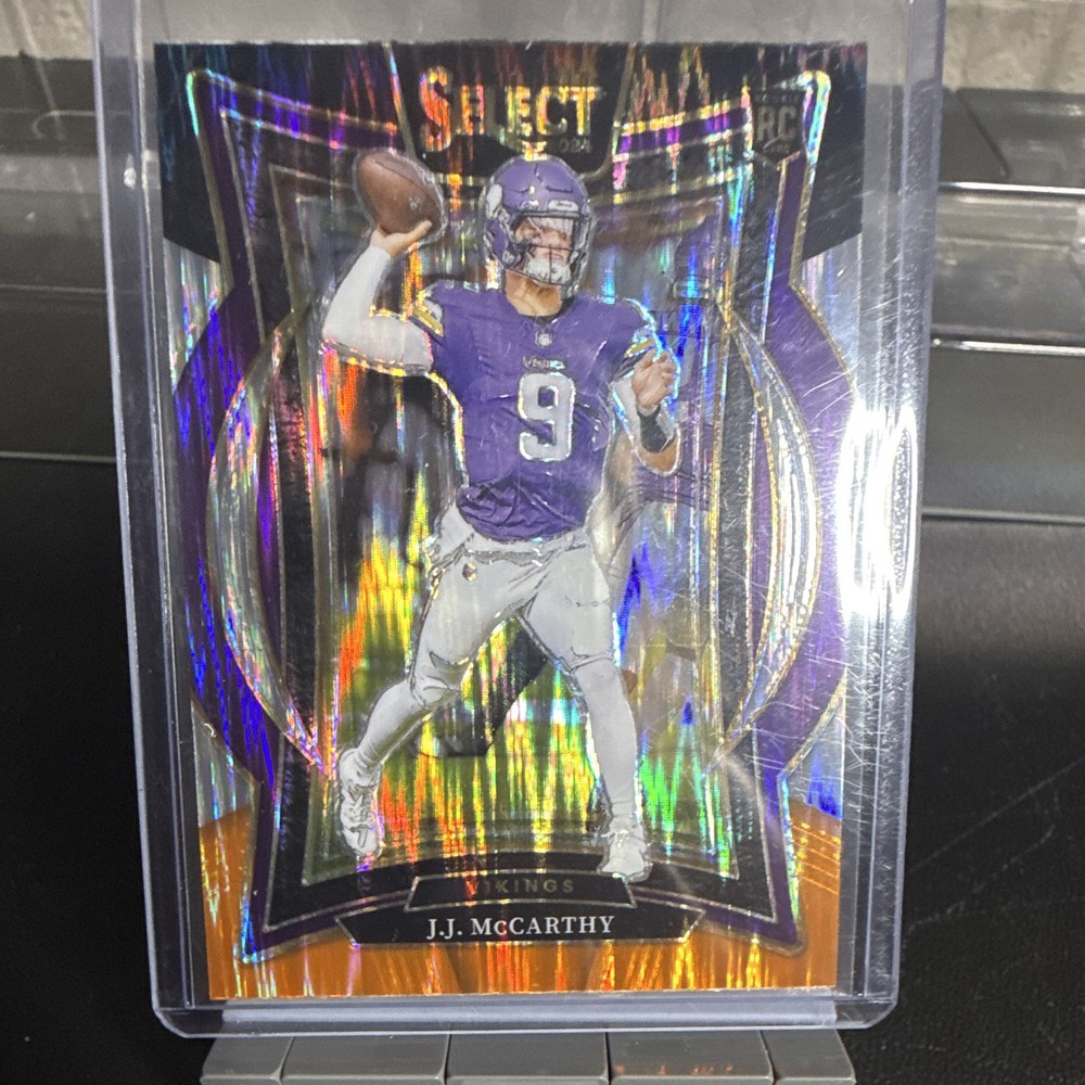 Panini 2024 Select J.J. McCarthy Rookie black and orange shock #24