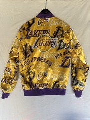 ProStandard Los Angeles Lakers Satin Jacket Mens Small Purple Square Lining NBA