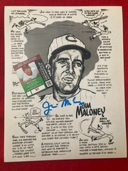 JIM MALONEY Cincinnati Reds SIGNED Autograph Print Photo 11×17 Bob Parker w/ COA