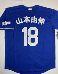 Los Angeles Dodgers Yoshinobu Yamamoto #18 Japanese Kanji Blue Alternate Jersey