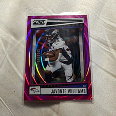 RARE 1/299 – Javonte Williams Pink & Rainbow Refractor 2022 Panini Score #79