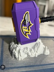 3D printed Mjolnir NFL Fanart All teams Available With stand!