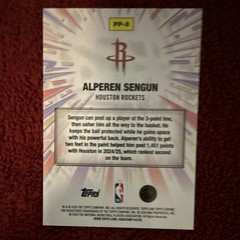 Topps 2026 Updated Chrome Power Players Insert Alperen Sengun Rockets #PP-8