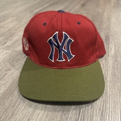 Rare American Needle Vintage Yankees NY Red Green 100% Wool Hat Clean