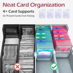 4-Row【3200+】 Trading Card Storage Box, Card Organizer Holder with 24 Dividers…