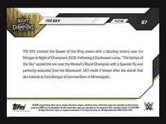 2026 Topps NOW WWE Iyo Sky #67 Night Of Champions Queen of the Ring In Stock