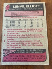 1977 Topps MEXICAN #71 Lenvil Elliott of the Cincinnati Bengals / Bengalies