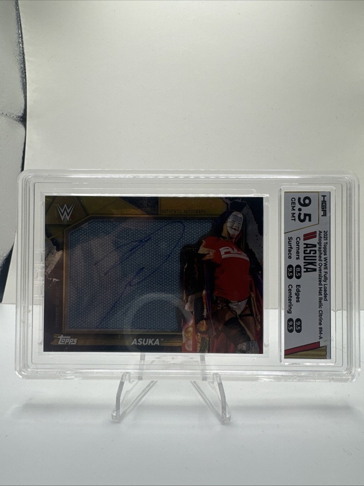 2021 Topps WWE Fully Loaded Asuka Auto Oversized Mat Citrine /75 HGA 9.5