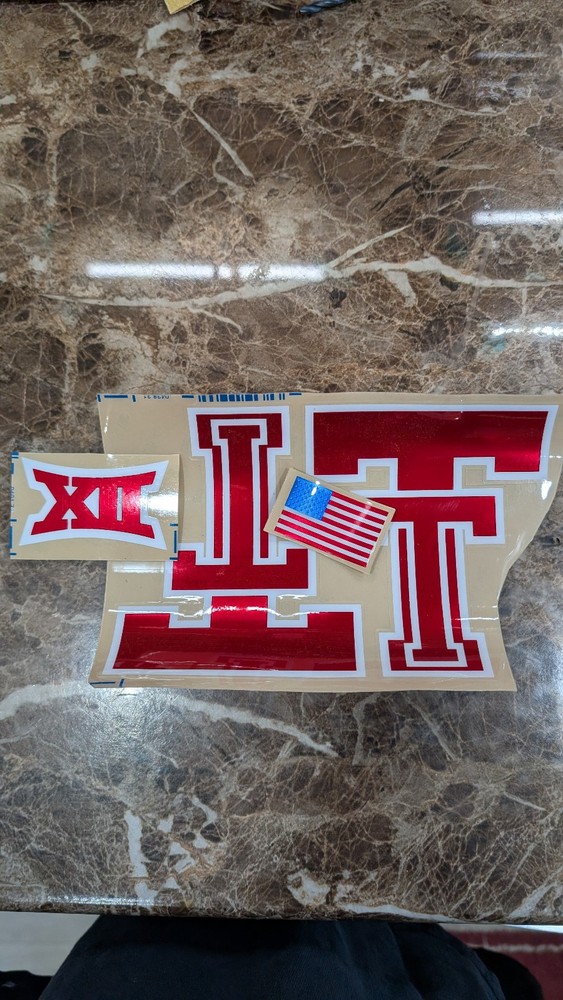 Texas Tech chrome Full Size Football Helmet Decals