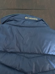 Columbia Notre Dame Reversible Navy Blue Green Puffer Vest Windbreaker Jacket