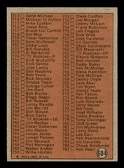 1972 Topps Baseball #604 6th Series Checklist (657-787) NM/MT *d15
