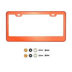 Red Blue Black Purple Chrome License Plate Frame Stainless Steel Metal Screw Cap