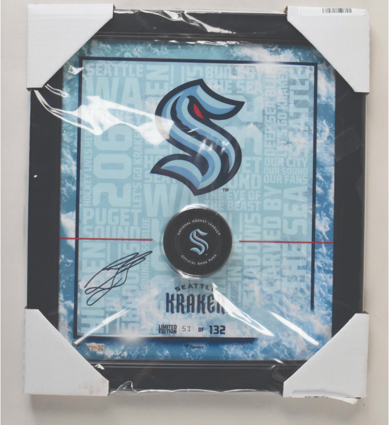 Ron Francis Seattle Kraken Framed Autographed 15&Prime; x 17&Prime; Inaugural Logo & Puck