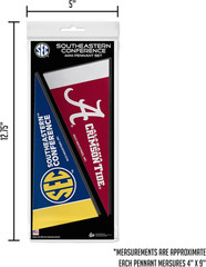 NCAA SEC Complete 4&Prime; X 9&Prime; Felt Mini Pennant League Set (Includes ALL Teams)