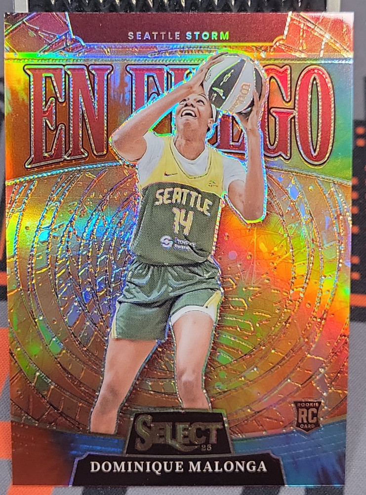 DOMINIQUE MALONGA RC 2025 Panini WNBA Select Tie Dye En Fuego /25