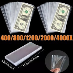 LOT Currency Sleeves Paper Money Bill Holder Banknote Storage Protector Case