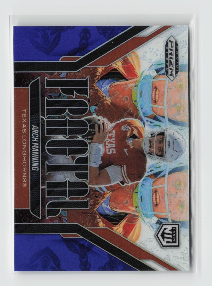 2025 Panini Prizm Black #23 Arch Manning Fractal Blue Blue