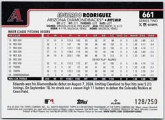 2025 Topps #661 Eduardo Rodriguez Purple Rainbow Foil #/250