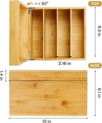 Stylish 5×8 Bamboo Card Holder for Desk – Holds 600 Cards, Polished Finish