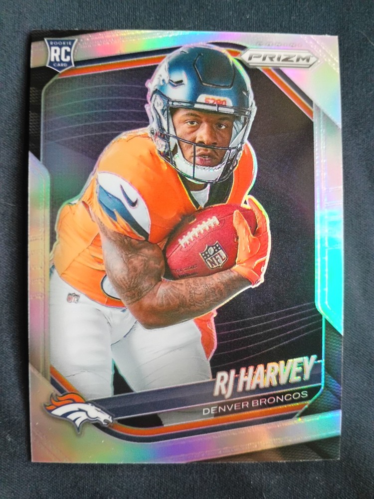 RJ Harvey #410 Silver Prizm RC Broncos 2025 Panini Prizm Rookie Variation