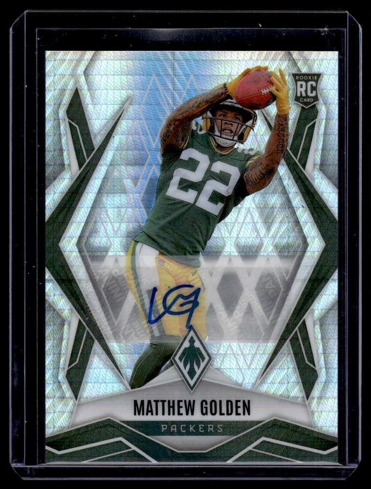 2025 Panini Phoenix Rookies Hyper Autographs Matthew Golden Rookie Auto Green