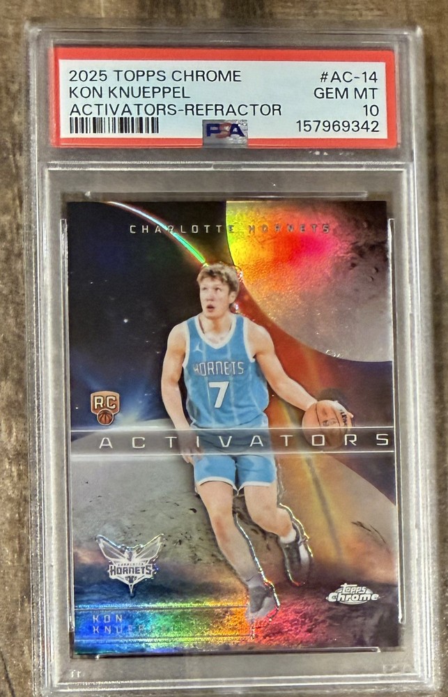Topps Chrome Kon Knueppel Activators REFRACTOR RC PSA 10📈ROOKIE #AC-14🔥
