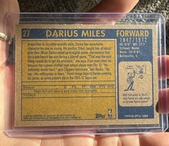 2000-01 Topps Heritage Darius Miles RC #27 1842/1972 Clippers Card NM