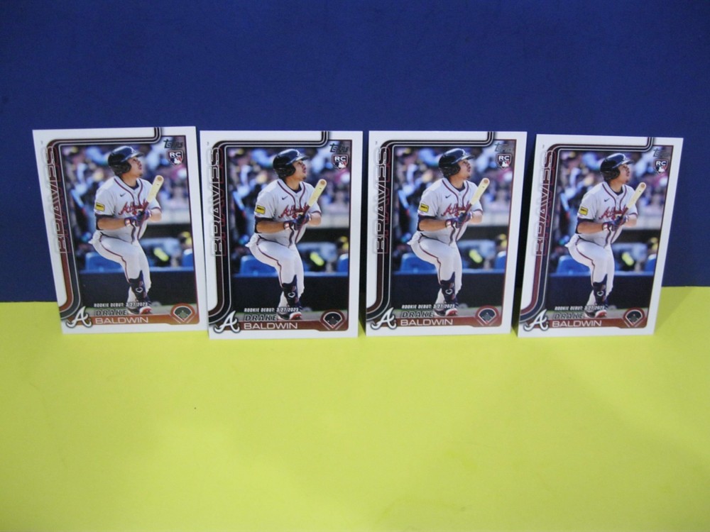 (4) 2025 TOPPS BASEBALL #US113 DRAKE BALDWIN R/C