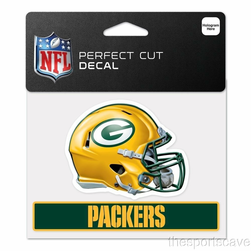 Green Bay Packers Helmet Perfect Cut Die Cut Decal Sticker 3×4 Inches
