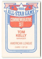 1989 Topps #1a Tom Kelly Minnesota Twins