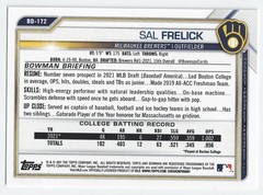 2021 Bowman Draft 1st Edition Paper Sal Frelick 1st Rookie RC Base #BD-172