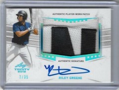 2019 Leaf Trinity RILEY GREENE 2-Color Letter Patch Platinum Auto RC /35 Tigers
