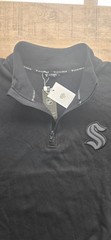 NEW Seattle Kraken Levelwear NHL 1/4 Zip Pullover Jacket, Black Mens LARGE NWT