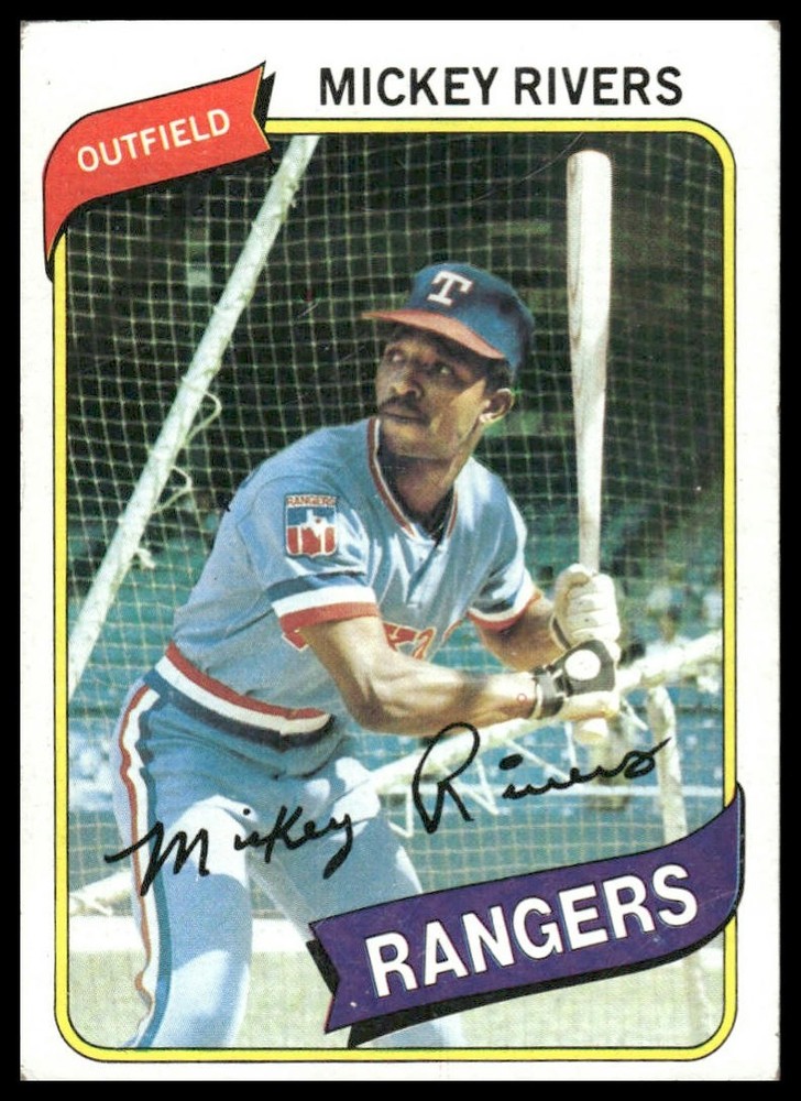 1980 Topps #485 Mickey Rivers Texas Rangers